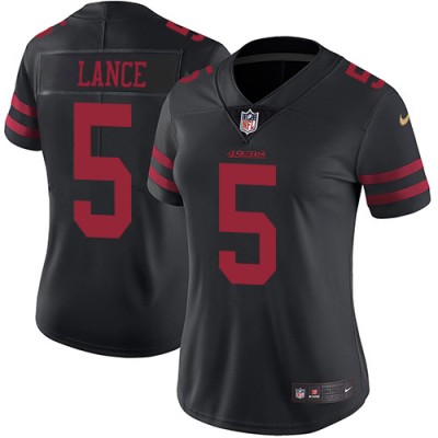San Francisco 49ers #5 Trey Lance Black Alternate Women's Stitched NFL Vapor Untouchable Limited Jersey